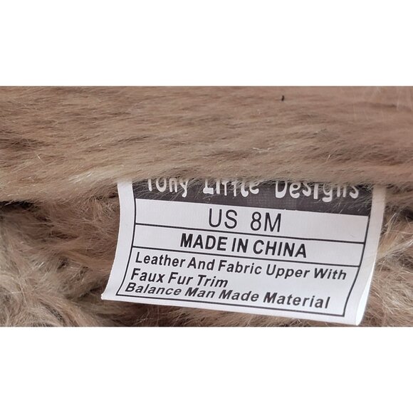 Tony Little Cheeks Fit Body Boots Brown Faux Fur Lined Zip Closure Womens 8 - Picture 9 of 12